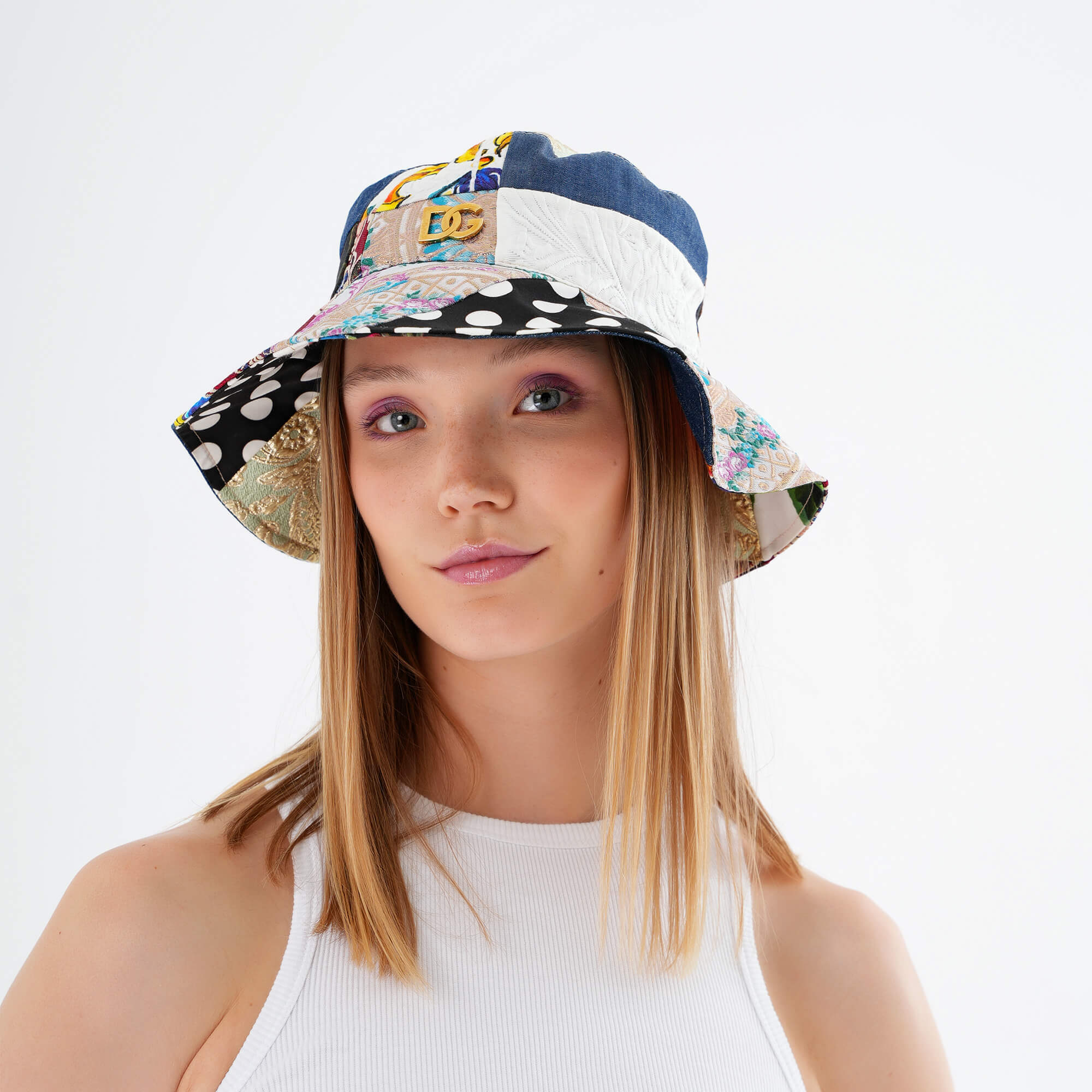 Dolce & Gabbana - Multicoloured Patchwork Bucket Hat  Size 58